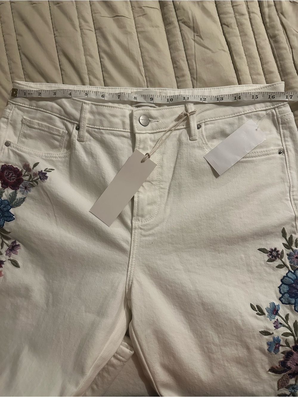 DRIFTWOOD Farrah Embroidered Flare Leg Jeans Blue Birds - Picture 12 of 14